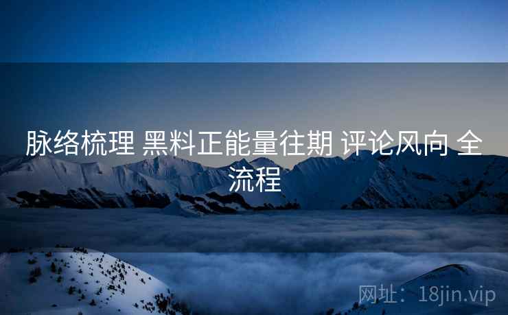 脉络梳理 黑料正能量往期 评论风向 全流程  第2张