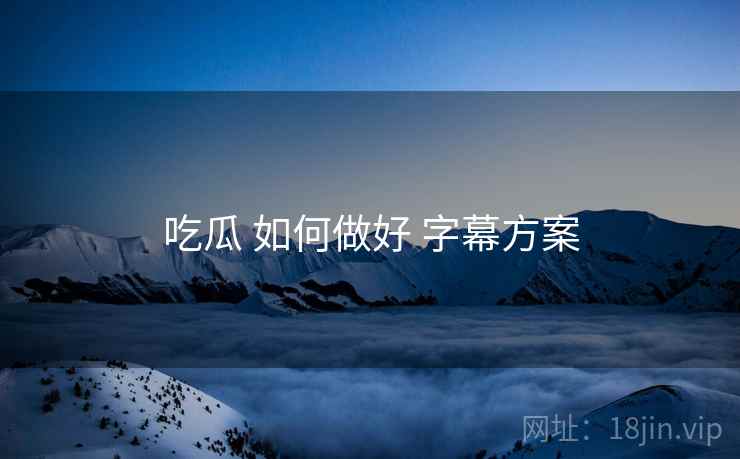 吃瓜 如何做好 字幕方案  第2张