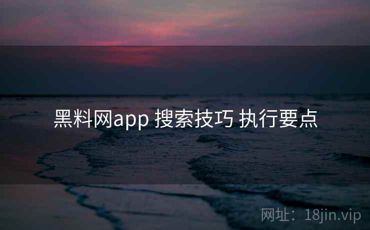 黑料网app 搜索技巧 执行要点  第2张