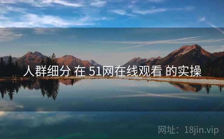 人群细分 在 51网在线观看 的实操  第1张